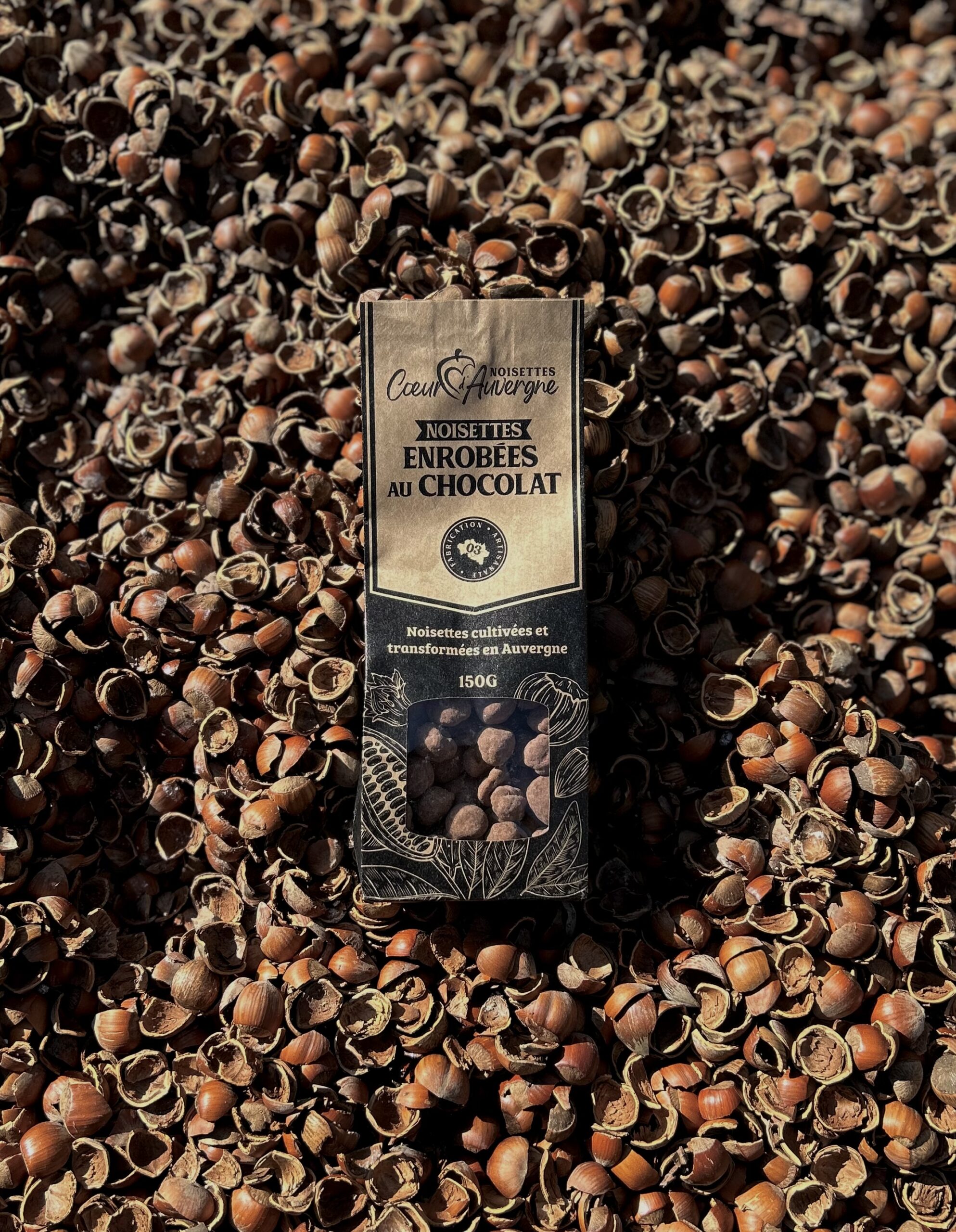 Noisettes enrobées chocolat au lait 150g