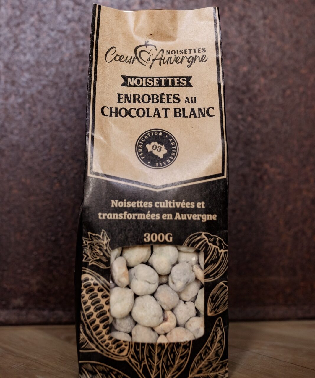 Noisettes enrobées chocolat blanc 300g